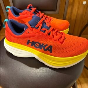 Hoka One One Blue and Orange Running Shoes